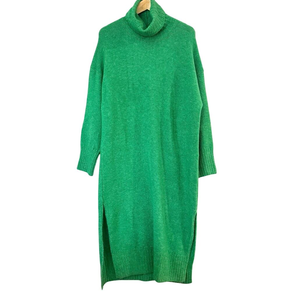 Anthropologie Daily Practice Turtleneck Sweater Dress Small Kelley Green NWT